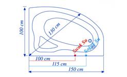 150 x 100 Küvet Sol