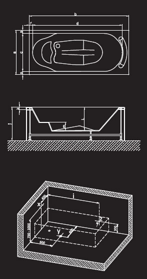 180 x 80 x 60 h. Jakuzi Lüx